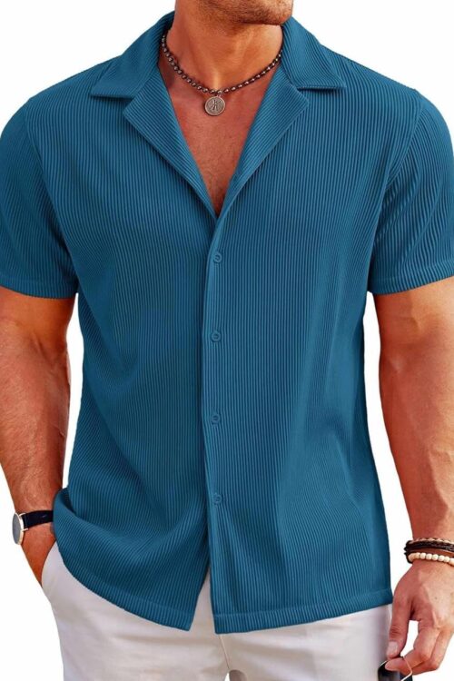 Textured Shirt for Mens Corduroy Knit Trendy Shirts Regular fit